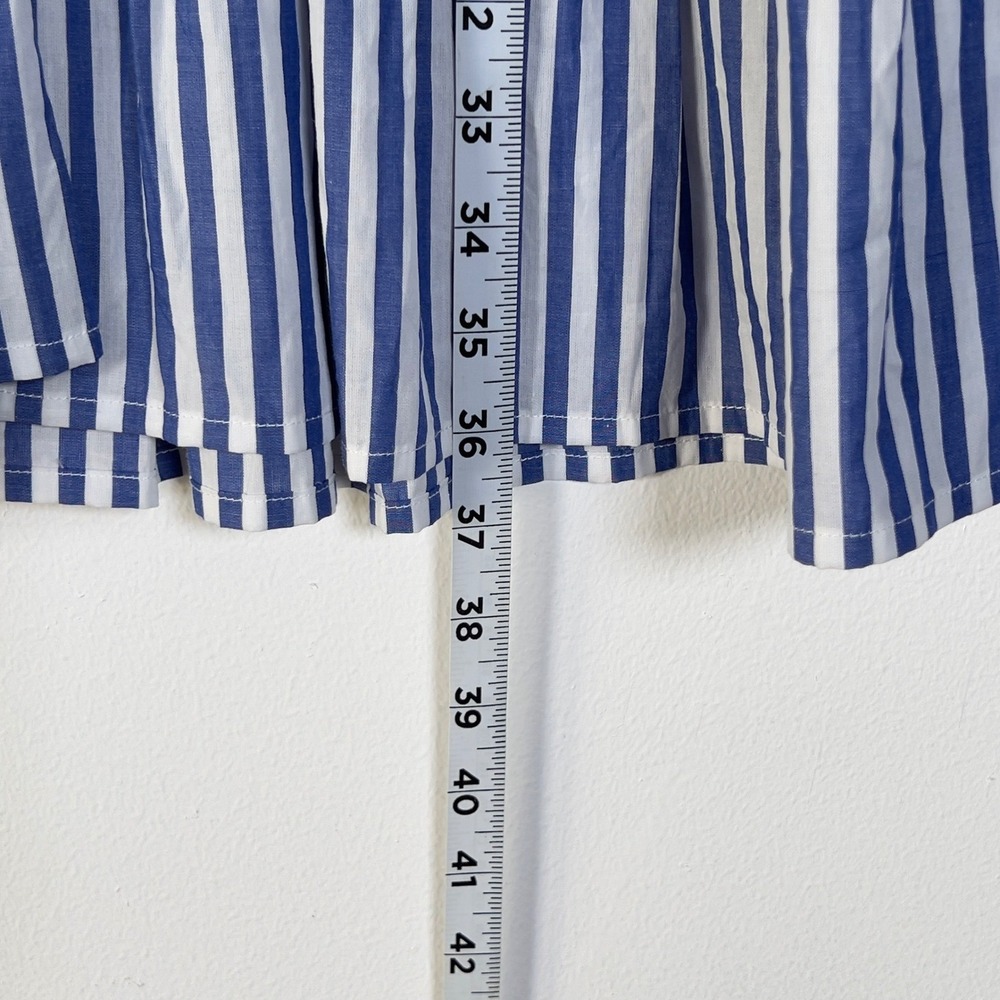 Pomander Place Kenzo Tiered Mini Dress Womens Sz XL Blue Striped Sleeveless - Picture 10 of 10